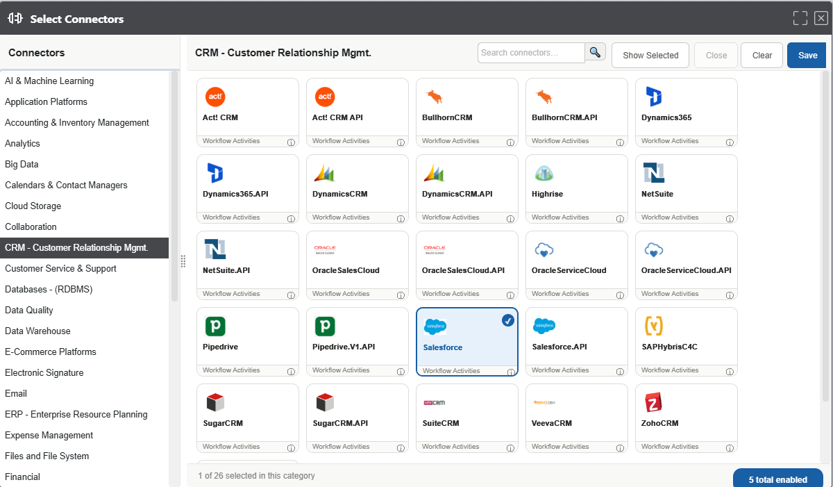 appRules.AI Select Connectors — 36 Enterprise Data Categories
